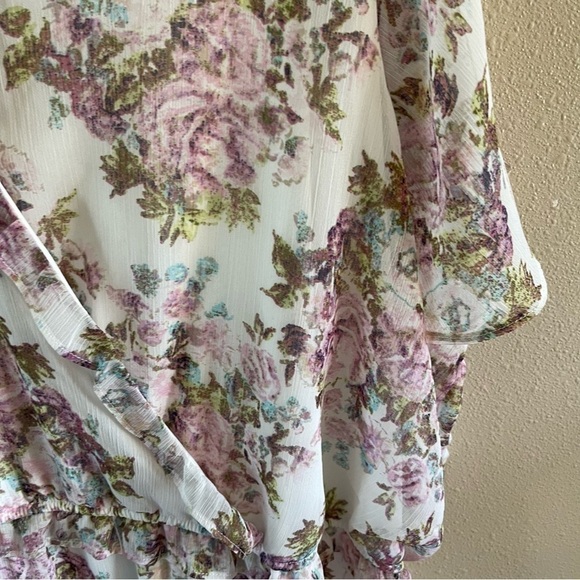 NWT LC Lauren Conrad Flutter Sleeve Ruffled Midi Dress - Picture 5 of 14